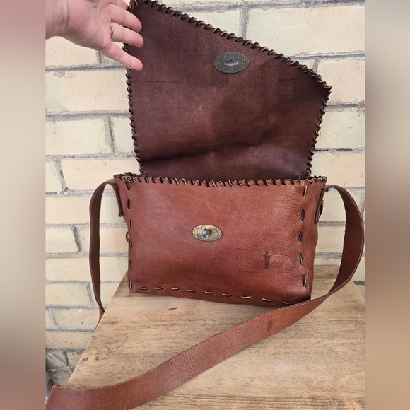 Vintage Handmade Leather Messenger Bag - Picture 2 of 16